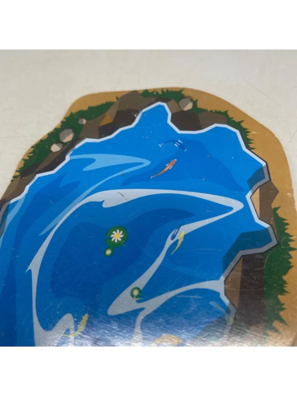 train set accessory Miniature Pond-Shaped Decorative Piece Blue Brown Natural -